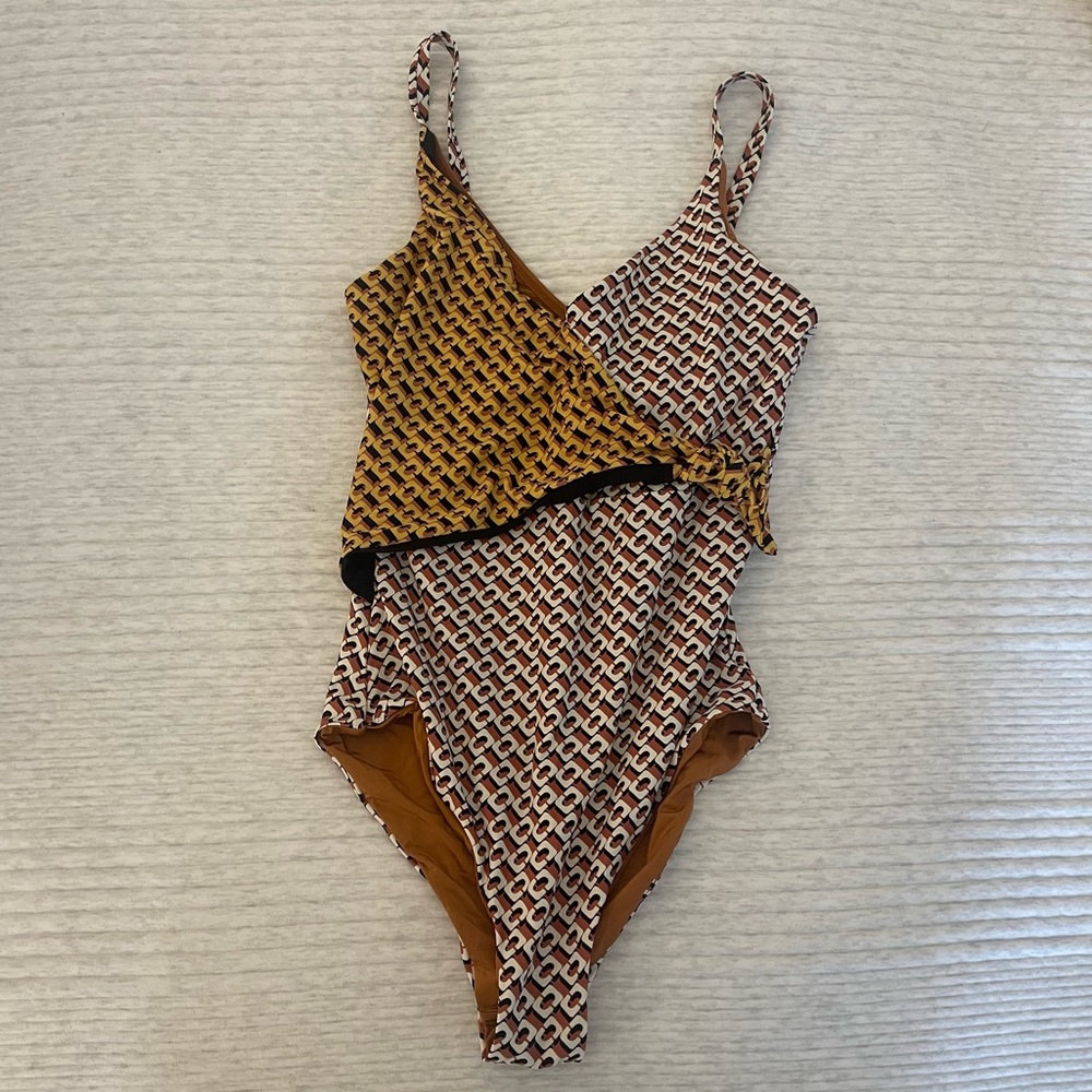 ONIA X DVF Diane Von Furstenburg Ellie 3d Chain Wrap One Piece Swimsuit